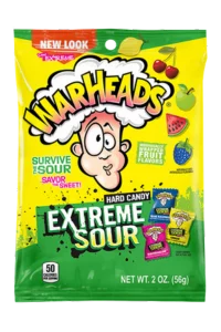 WARHEADS Extreme Sour Hard Candy 2 oz. Peg Bag