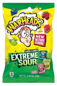 WARHEADS Extreme Sour Hard Candy 3.25 oz. Peg Bag